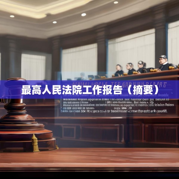 最高人民法院工作报告（摘要）