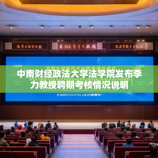 中南财经政法大学法学院发布李力教授聘期考核情况说明