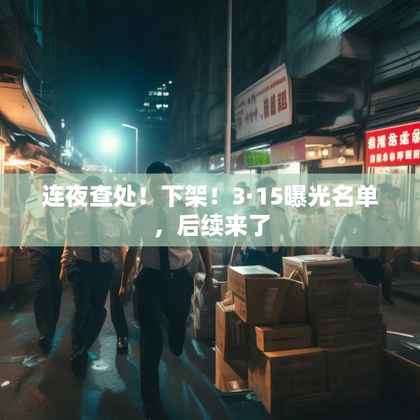 连夜查处！下架！3·15曝光名单，后续来了