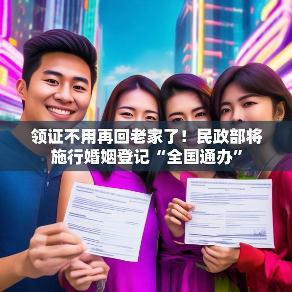 领证不用再回老家了！民政部将施行婚姻登记“全国通办”
