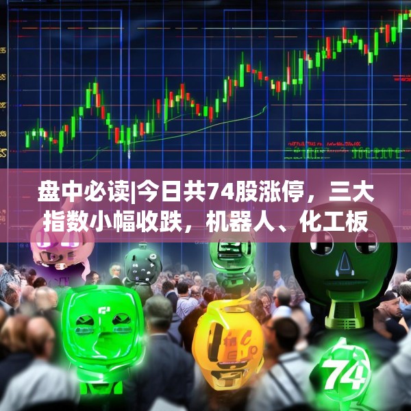 盘中必读|今日共74股涨停，三大指数小幅收跌，机器人、化工板块表现活跃