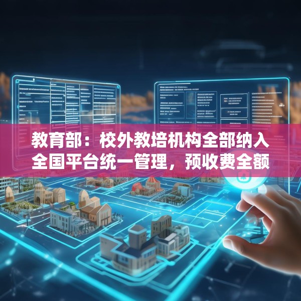 教育部：校外教培机构全部纳入全国平台统一管理，预收费全额纳入监管