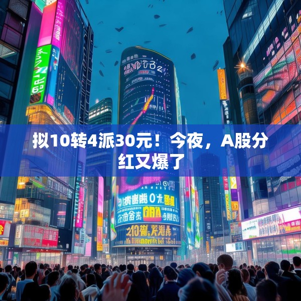 拟10转4派30元！今夜，A股分红又爆了