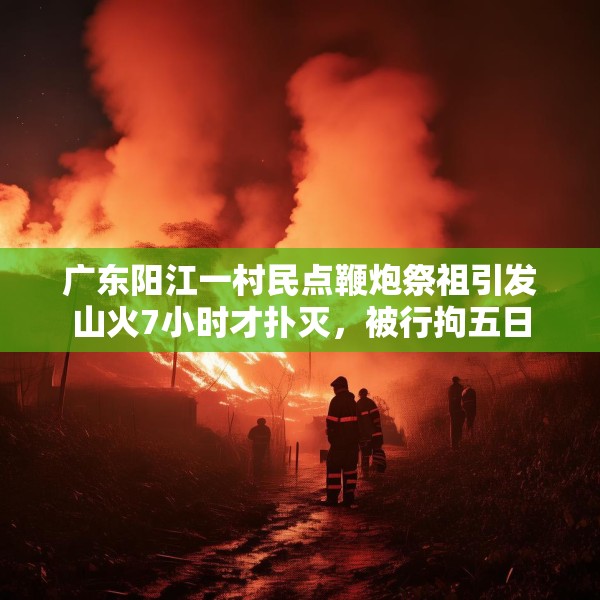 广东阳江一村民点鞭炮祭祖引发山火7小时才扑灭，被行拘五日