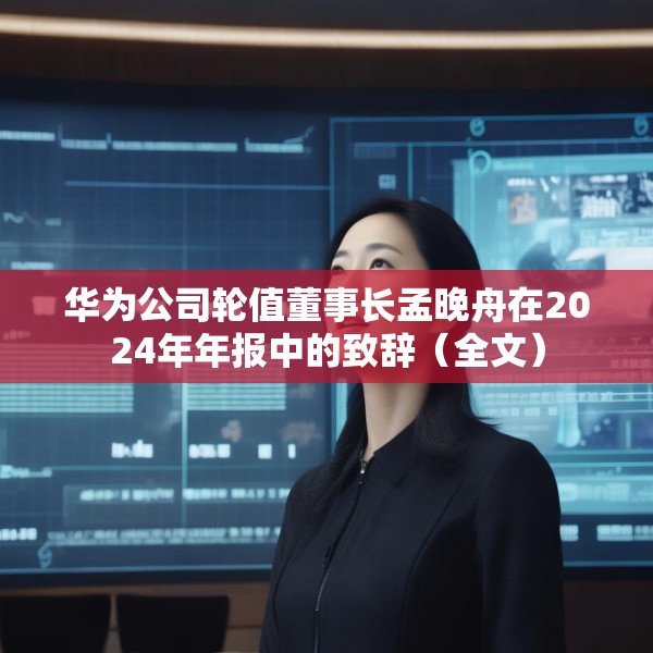 华为公司轮值董事长孟晚舟在2024年年报中的致辞（全文）