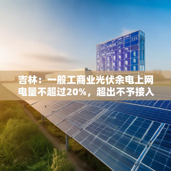 吉林：一般工商业光伏余电上网电量不超过20%，超出不予接入