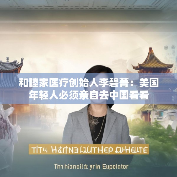 和睦家医疗创始人李碧菁：美国年轻人必须亲自去中国看看