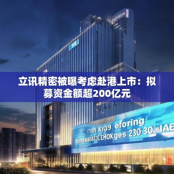 立讯精密被曝考虑赴港上市：拟募资金额超200亿元