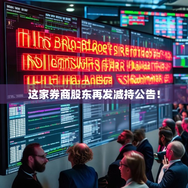 这家券商股东再发减持公告！