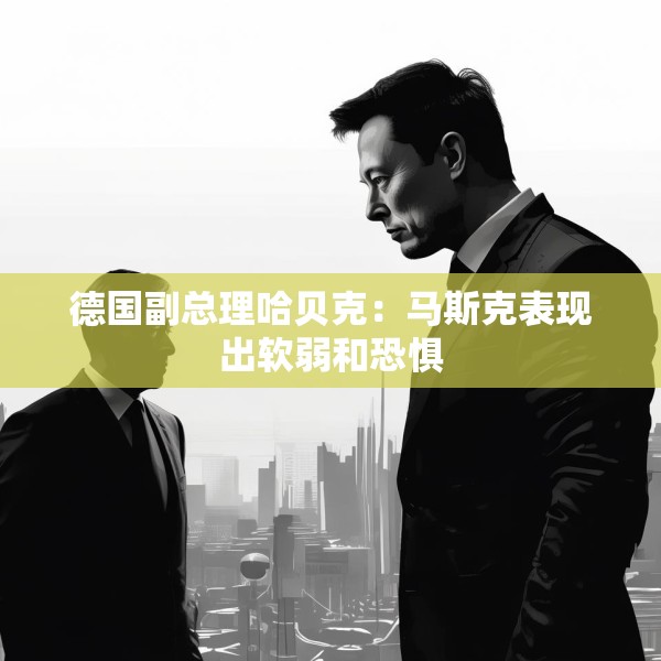 德国副总理哈贝克：马斯克表现出软弱和恐惧