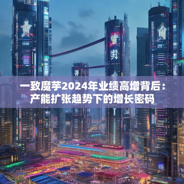 一致魔芋2024年业绩高增背后：产能扩张趋势下的增长密码