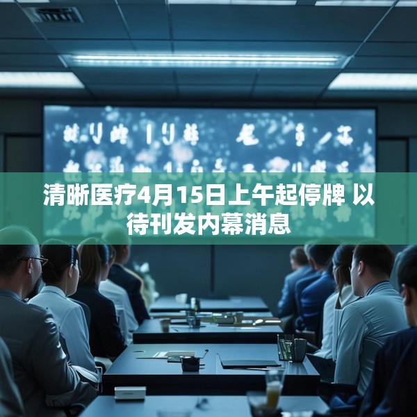 清晰医疗4月15日上午起停牌 以待刊发内幕消息
