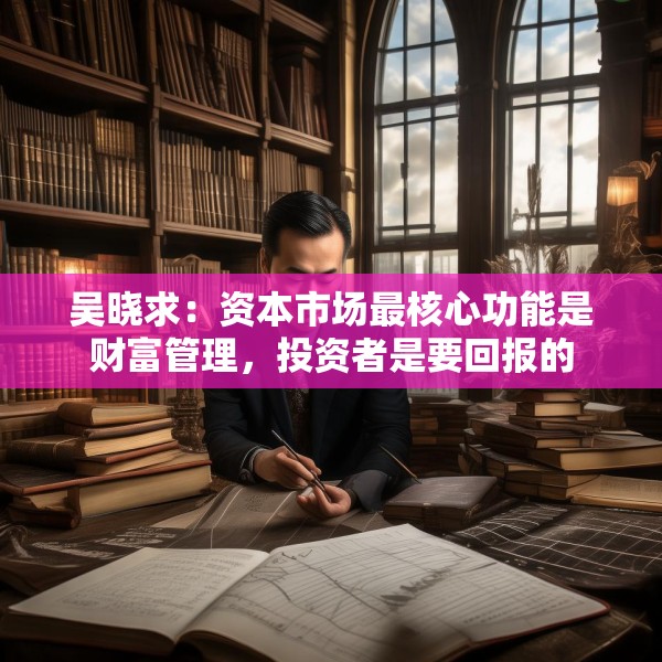 吴晓求：资本市场最核心功能是财富管理，投资者是要回报的