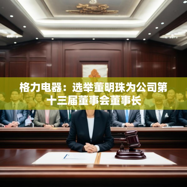 格力电器：选举董明珠为公司第十三届董事会董事长
