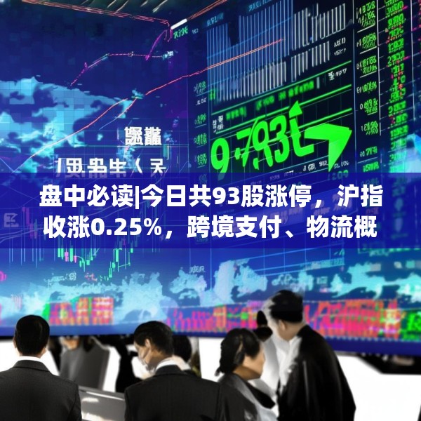 盘中必读|今日共93股涨停，沪指收涨0.25%，跨境支付、物流概念集体走高