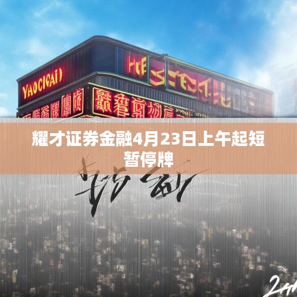 耀才证券金融4月23日上午起短暂停牌