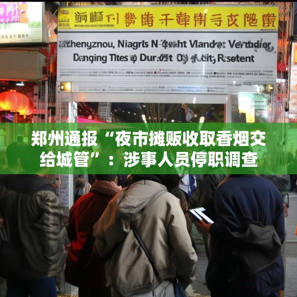 郑州通报“夜市摊贩收取香烟交给城管”：涉事人员停职调查