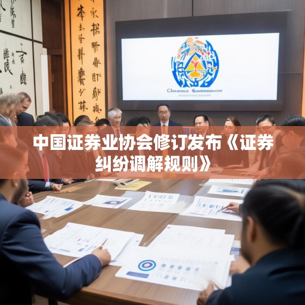 中国证券业协会修订发布《证券纠纷调解规则》