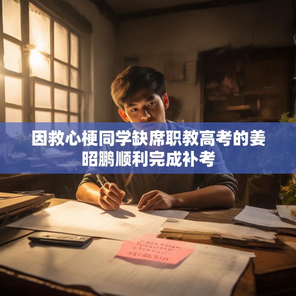 因救心梗同学缺席职教高考的姜昭鹏顺利完成补考