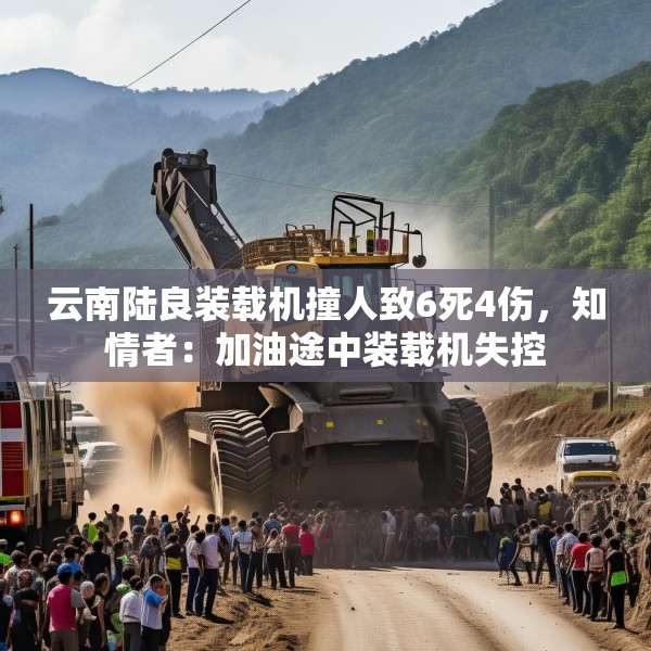 云南陆良装载机撞人致6死4伤，知情者：加油途中装载机失控