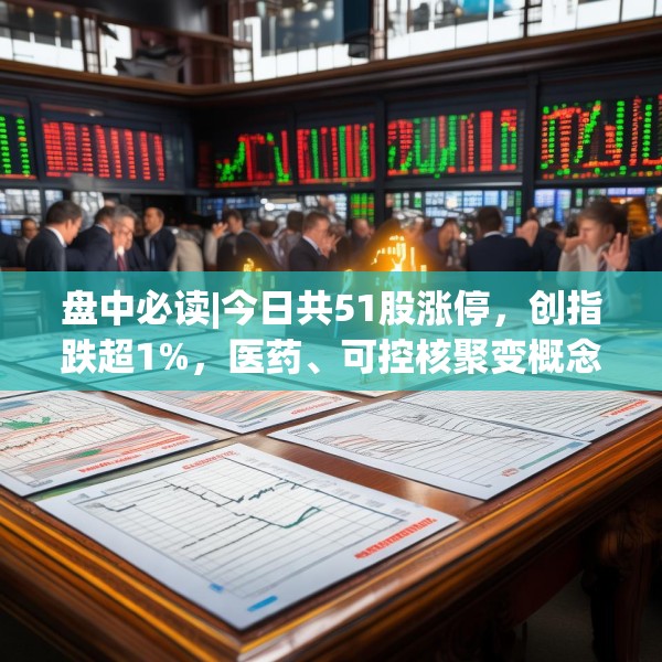 盘中必读|今日共51股涨停，创指跌超1%，医药、可控核聚变概念逆势走高