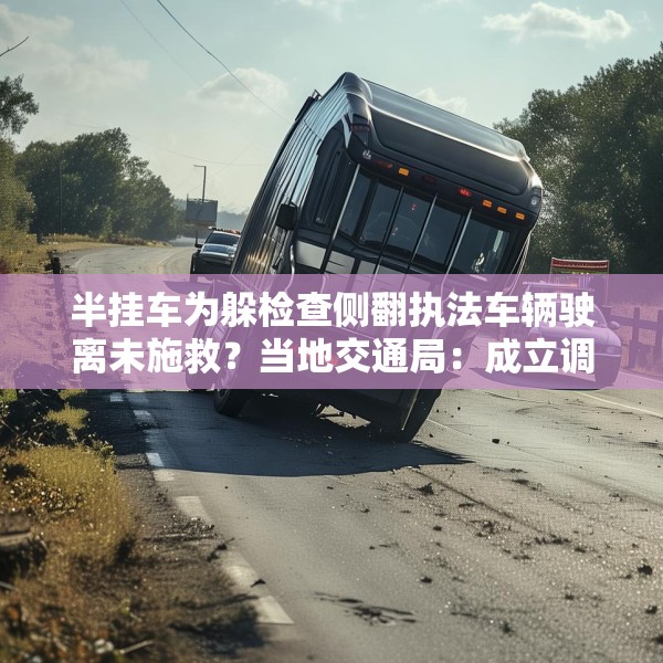 半挂车为躲检查侧翻执法车辆驶离未施救？当地交通局：成立调查组
