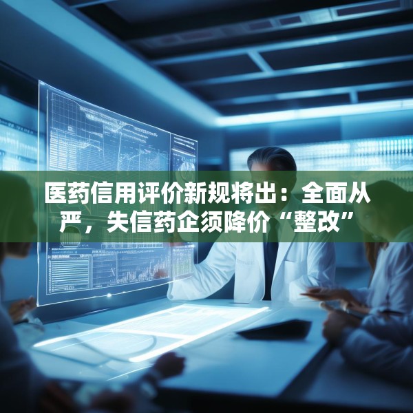 医药信用评价新规将出：全面从严，失信药企须降价“整改”