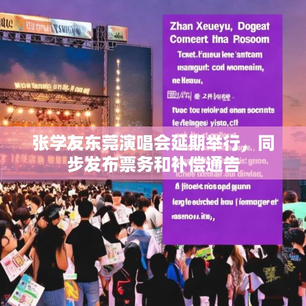 张学友东莞演唱会延期举行，同步发布票务和补偿通告