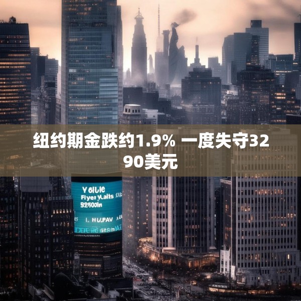 纽约期金跌约1.9% 一度失守3290美元