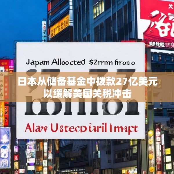 日本从储备基金中拨款27亿美元以缓解美国关税冲击