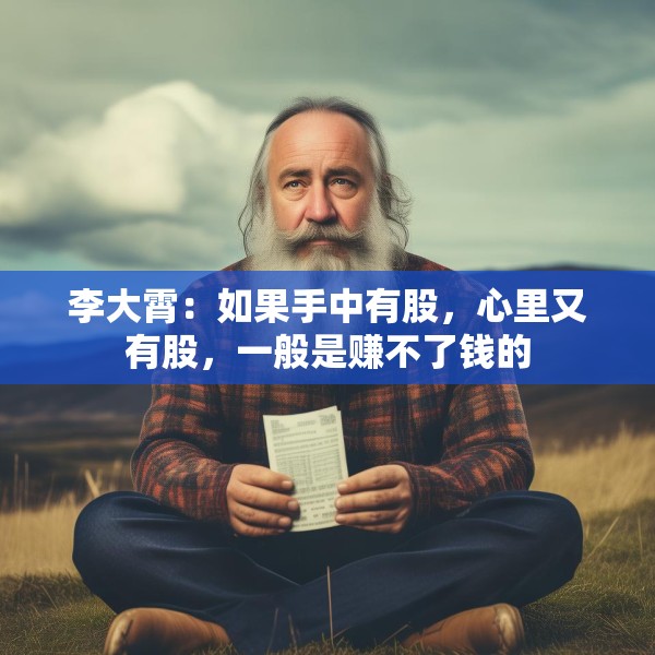 李大霄：如果手中有股，心里又有股，一般是赚不了钱的