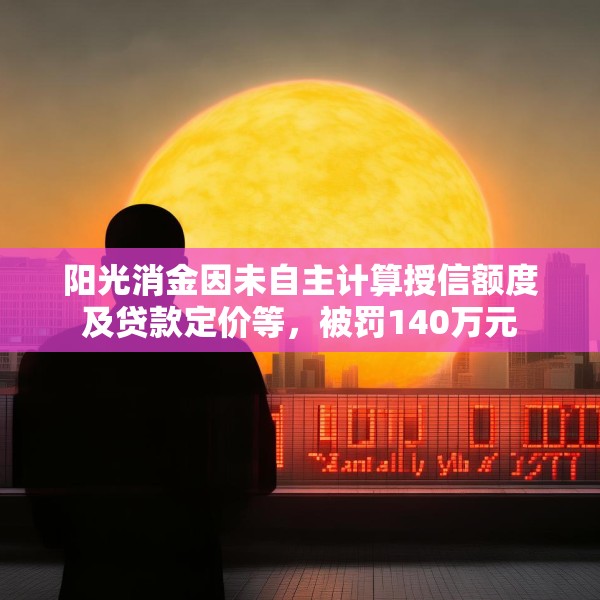 阳光消金因未自主计算授信额度及贷款定价等，被罚140万元