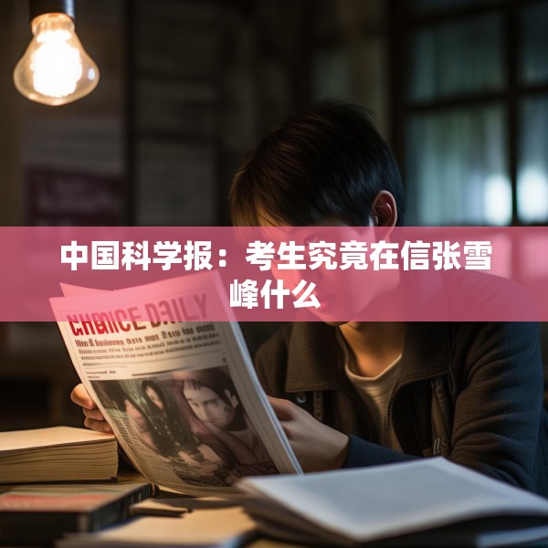 中国科学报：考生究竟在信张雪峰什么
