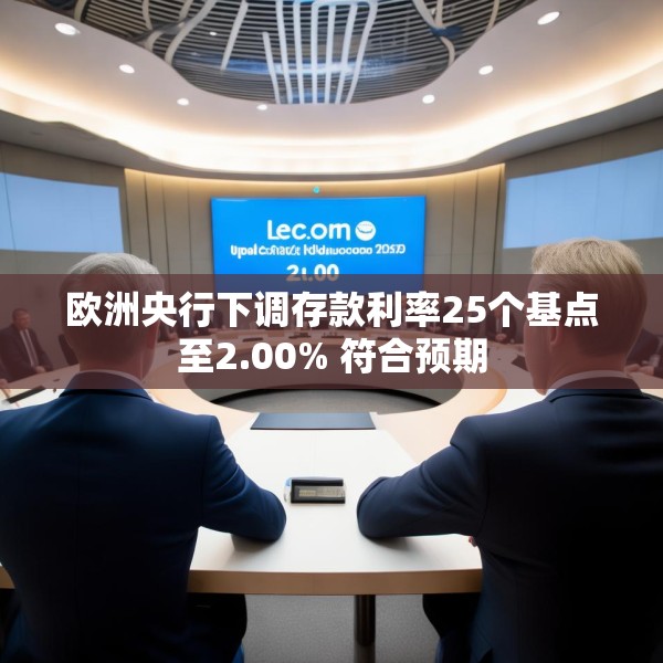 欧洲央行下调存款利率25个基点至2.00% 符合预期