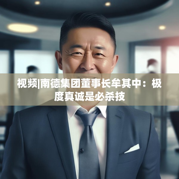 视频|南德集团董事长牟其中：极度真诚是必杀技