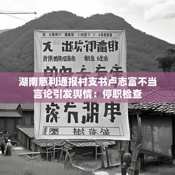 湖南慈利通报村支书卢志富不当言论引发舆情：停职检查