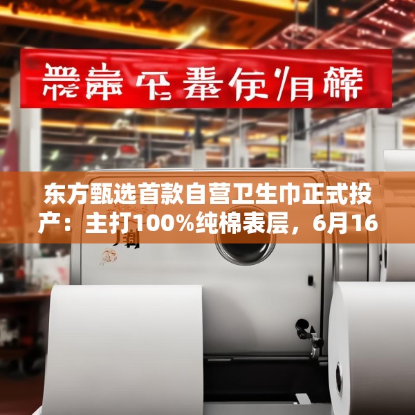 东方甄选首款自营卫生巾正式投产：主打100%纯棉表层，6月16日开售
