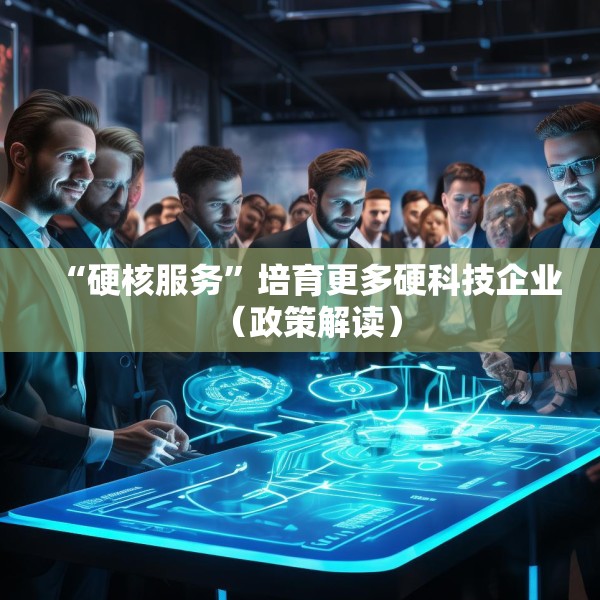 “硬核服务”培育更多硬科技企业（政策解读）