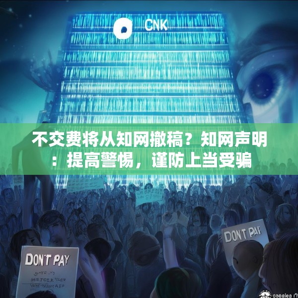 不交费将从知网撤稿？知网声明：提高警惕，谨防上当受骗