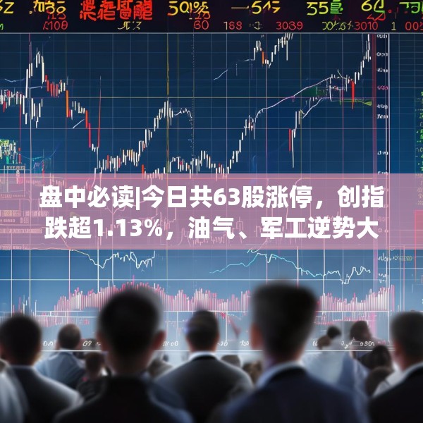 盘中必读|今日共63股涨停，创指跌超1.13%，油气、军工逆势大涨